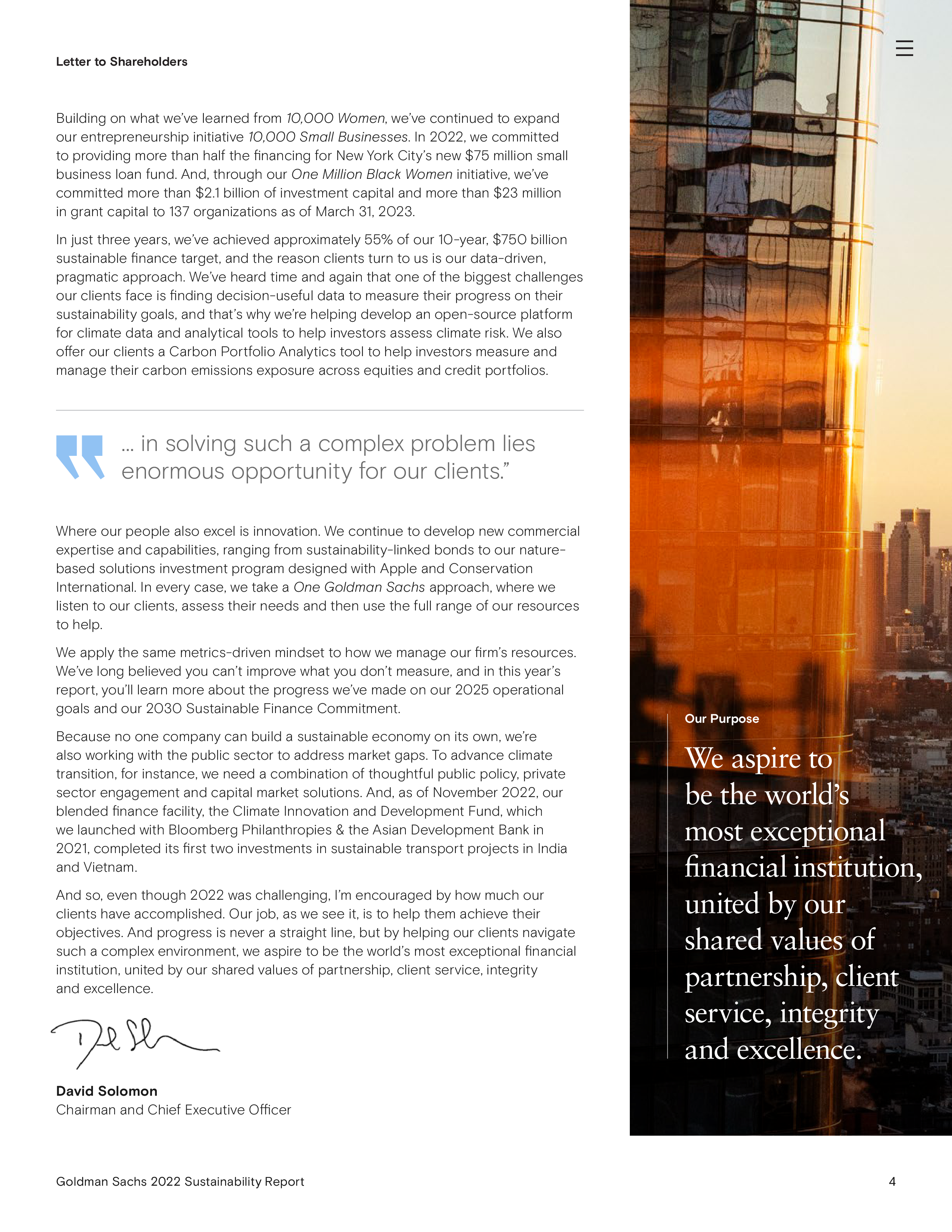 高盛GoldmanSachs2022年可持续发展报告英文版124页